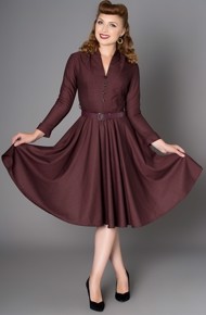 50´er kjole - Helena dress, brun